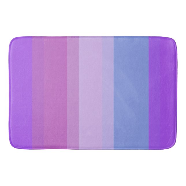 Tapete De Banheiro Chic Purple Stripes Magenta Violet Lilac Designer (Frente)