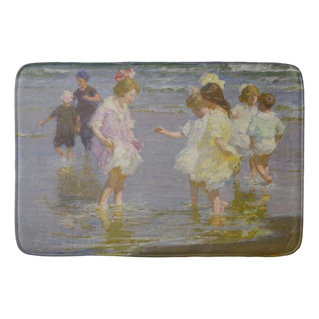 Tapete De Banheiro Children Wading on the Beach (por E.H. Potthast) (Frente)