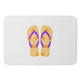 Tapete De Banheiro Chinelos de Praia Laranja Roxo Bath Mat