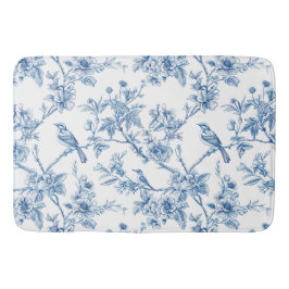 Tapete De Banheiro Chinoiserie Floral Azul Elegante