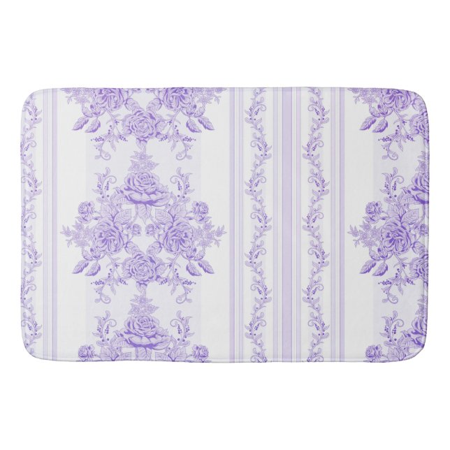 Tapete De Banheiro Chique,lavanda,toile,padrão,floral,Vitória (Frente)