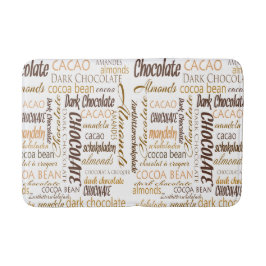 Tapete De Banheiro Chocolate, amêndoas e Design de texto de chocolate