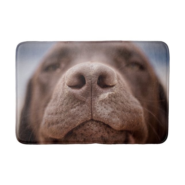 Tapete De Banheiro Chocolate Labrador Nose Closeup (Frente)