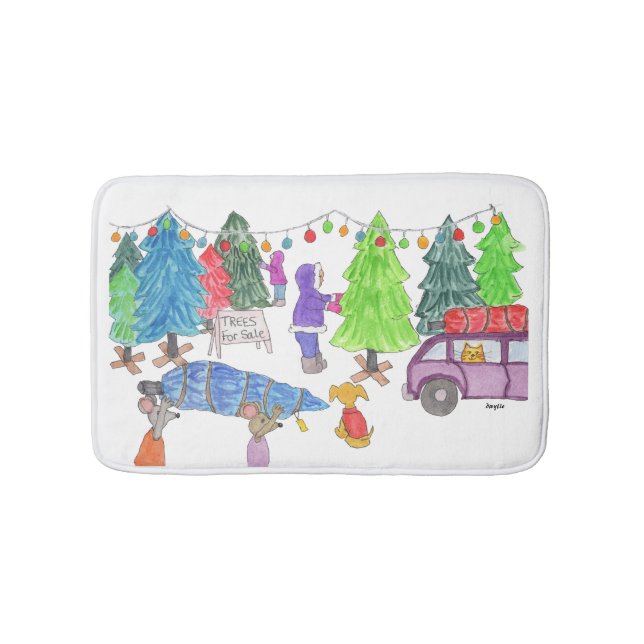 Tapete De Banheiro Christmas Trees for Sale (frente)