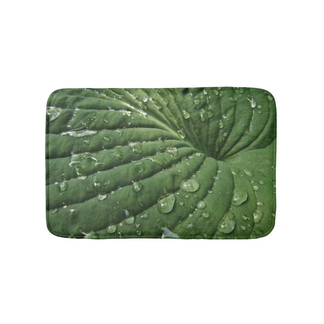 Tapete De Banheiro Chuva cai em Hosta Leaf Bath Mat (frente)