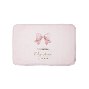 Tapete De Banheiro Chuva de Cor-de-Rosa em Aquarela - Baby Shower
