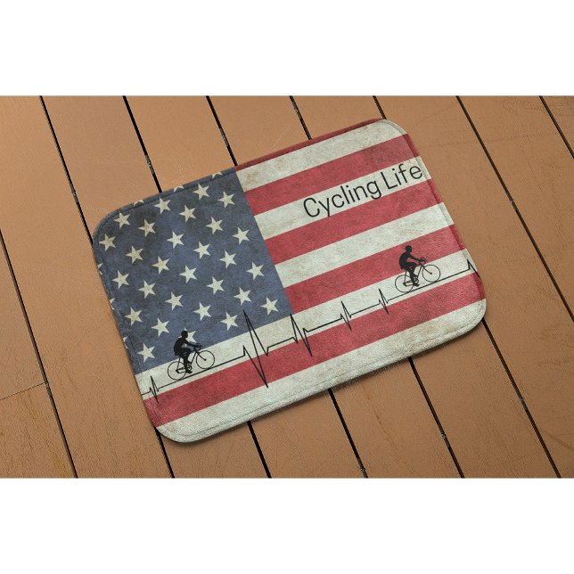 Tapete De Banheiro Ciclismo, Estrelas e Stripes (Criador carregado)