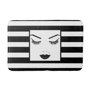 Tapete De Banheiro Cílios e Sobrancelhas Maquiagem Facial Black Lips 