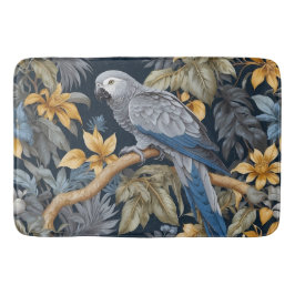 Tapete De Banheiro Cinza Africana Folhas Tropicais