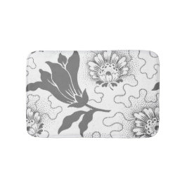 Tapete De Banheiro Cinza Branco Estilo Floral Impresso Fazenda Antiga