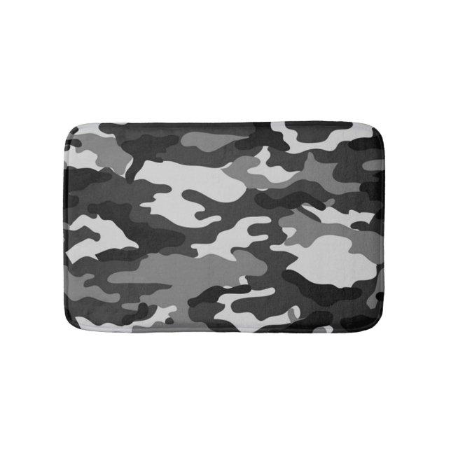 Tapete De Banheiro Cinza Camuflagem Bath Mat (frente)