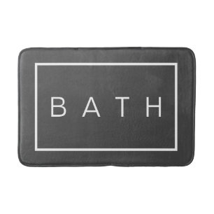 Tapete De Banheiro Cinza Chic Dark White - Tipografia Simples Branca