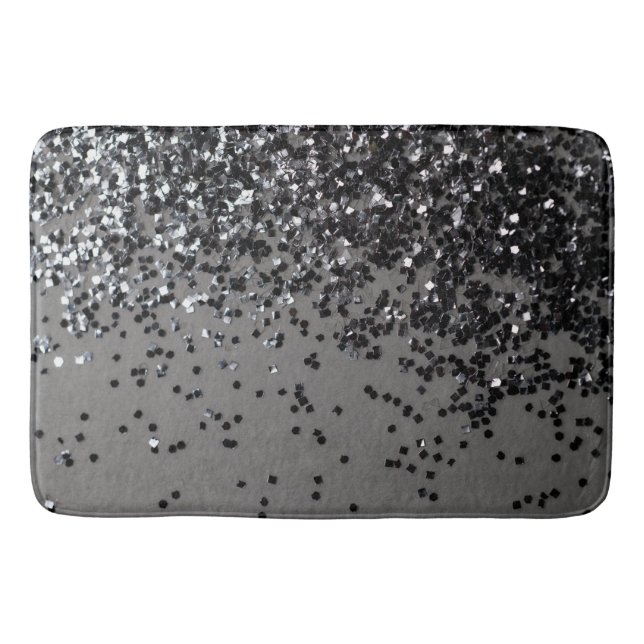 Tapete De Banheiro Cinza de prata brilha nº 4 (faux glitter) #shiny # (Frente)