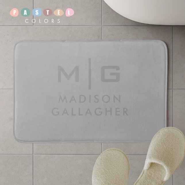 Tapete De Banheiro Cinza Pastel Macio Sólido Cor Cinza Aço (Solid Soft Light Gray Pastel Steel Grey Color Bath Mat
)