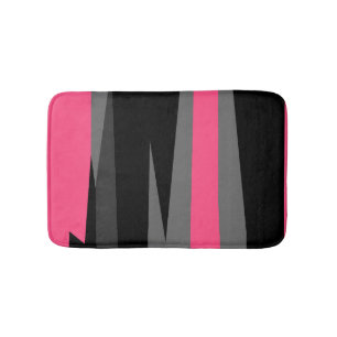 Tapete De Banheiro Cinza rosa e Abstrato preto