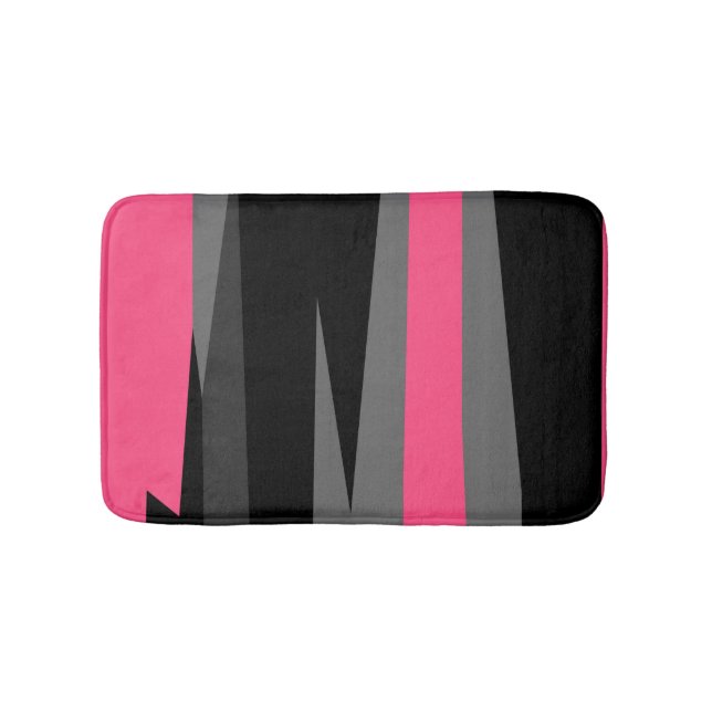 Tapete De Banheiro Cinza rosa e Abstrato preto (frente)