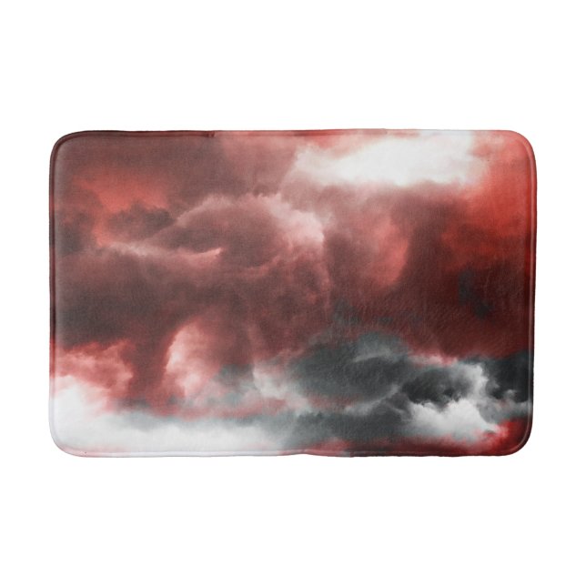 Tapete De Banheiro Cinza vermelha nuvens de abstrato preto nuvens de  (Frente)