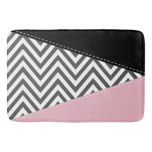 Tapete De Banheiro Cinza Zigzag, Cinza Chevron, Zigzag Patterno, Rosa