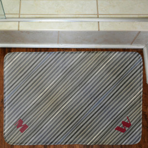Tapete De Banheiro Cinzas De Fumos Estrias Monocromáticas Monogramada