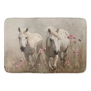 Tapete De Banheiro Cinzas Flores Rosa Pintura Pintura Pintura De Óleo