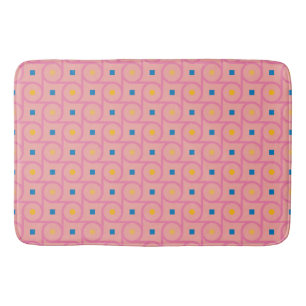 Tapete De Banheiro Círculo de Bloqueio Moderno Rosa