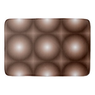 Tapete De Banheiro Círculo Geométrico 3D Escuro Mocha Mousse Branco