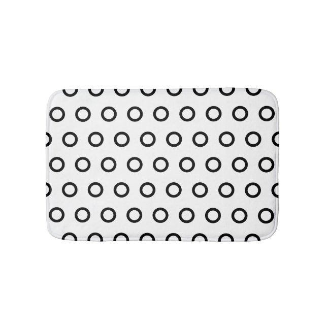 Tapete De Banheiro Círculos Branco e Preto (frente)