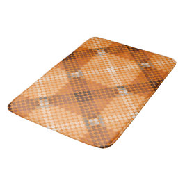 Tapete De Banheiro Círculos brancos a castanhos em laranja, formando 