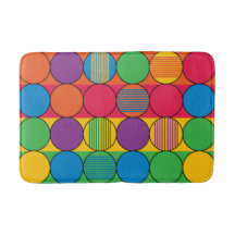 Círculos brilhantemente coloridos e listras