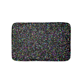 Tapete De Banheiro Círculos coloridos bolhas em um padrão único preto