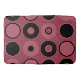 Tapete De Banheiro Círculos Rosa e Preto