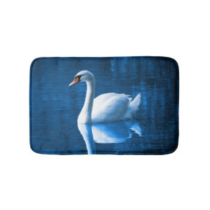 Tapete De Banheiro Cisne branca bonita na água