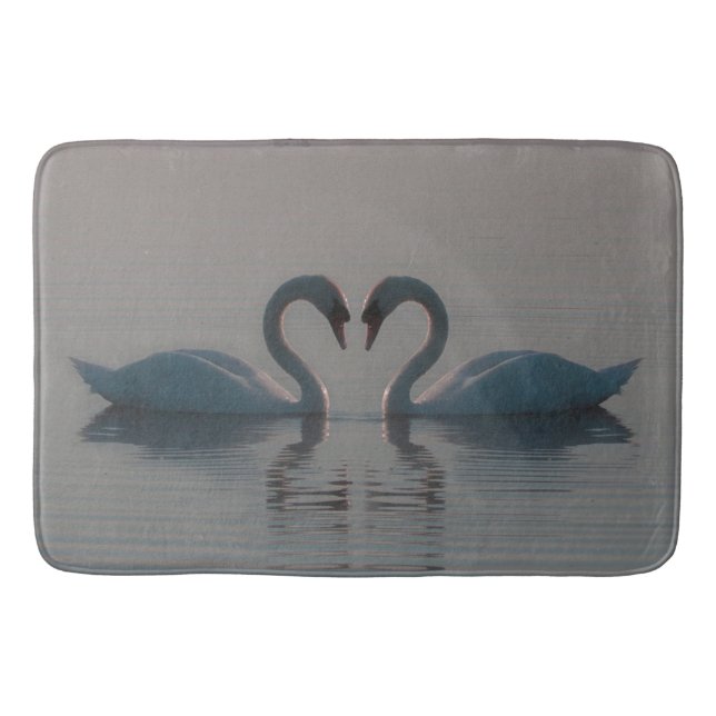 Tapete De Banheiro Cisnes Azuis Devem Ser Amor (Frente)