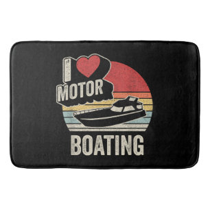 Tapete De Banheiro Clássico Retro Eu Amo Barco a Motor Engraçado Barq
