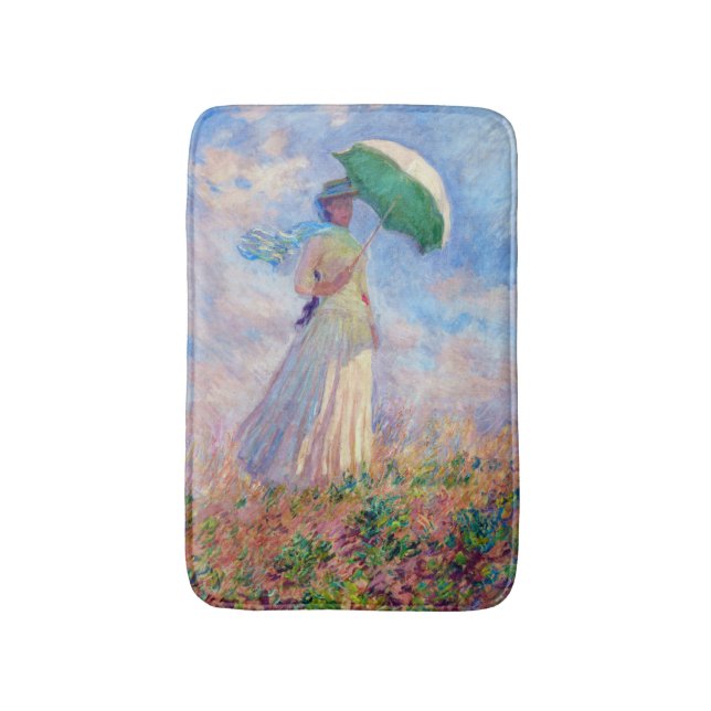 Tapete De Banheiro Claude Monet - Mulher com Parasol virada para a di (Frente Vertical)