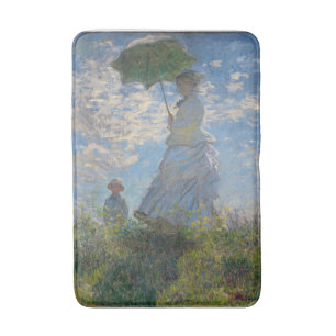 Tapete De Banheiro Claude Monet Mulher com um Guarda-Sol Arte Fina