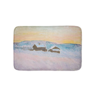 Tapete De Banheiro Claude Monet - Paisagem Noruega, Casas Azuis