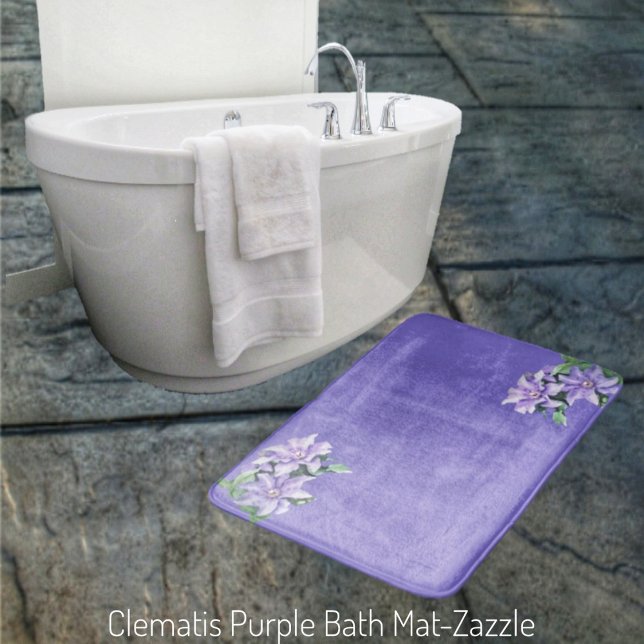 Tapete De Banheiro Clematis Purple Bath Mat (Criador carregado)