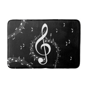 Tapete De Banheiro Climacic G Clef Music Black