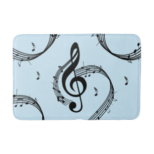 Tapete De Banheiro Climactic G Clef Music Blue