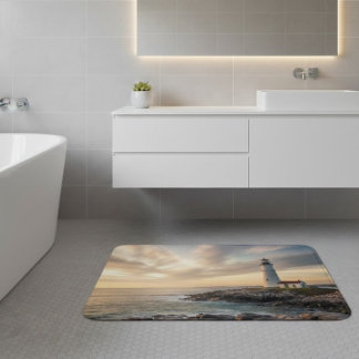Tapete De Banheiro Coastal Serenity Lighthouse Bath Mat