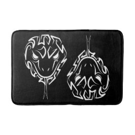 Tapete De Banheiro Cobra de Tribal Negro e Branco