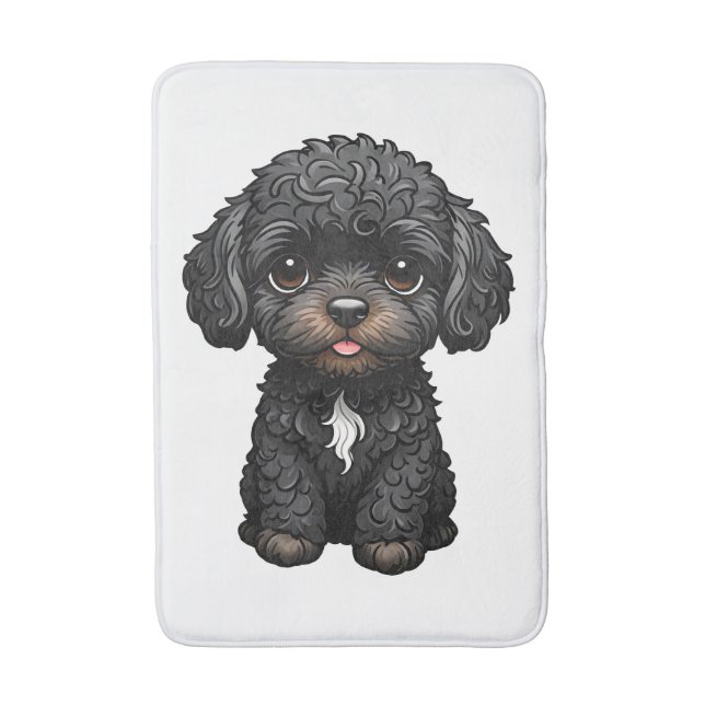 Tapete De Banheiro Cockapoo Preto (Frente Vertical)