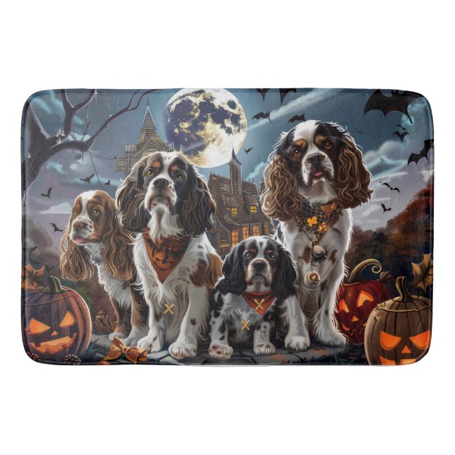 Tapete De Banheiro Cocker Spaniel Halloween Assustador (Frente)