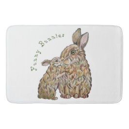 Tapete De Banheiro Coelhos engraçados. desenho do lápis