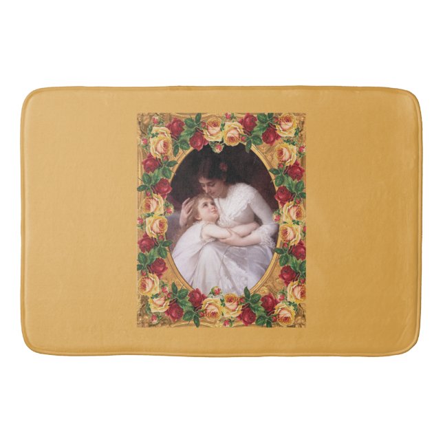 Tapete De Banheiro Colagem da safra Retro com rendas e flores (Frente)