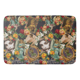 Tapete De Banheiro Colagem da safra Retro com rendas e flores