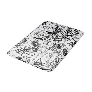 Tapete De Banheiro Colagem de Abstrato preto e branco