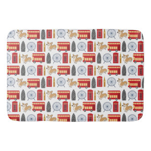Tapete De Banheiro Colagem de Ícones de Londres