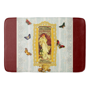 Tapete De Banheiro Colagem Vintage Retro com rendas e flores